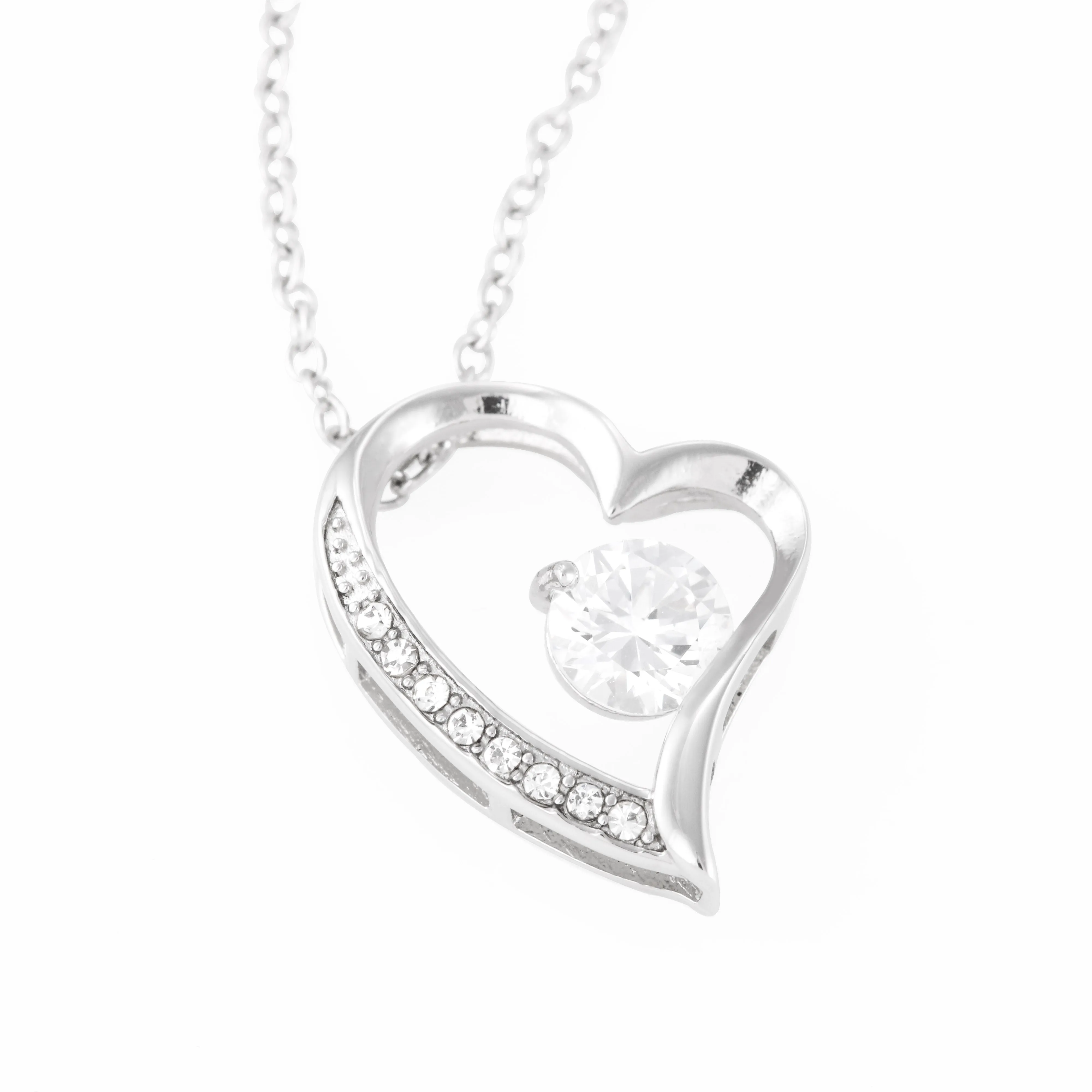 Beautiful LOVE Forever Hear Necklace With Husband to Wife "Complete Me" Message Card