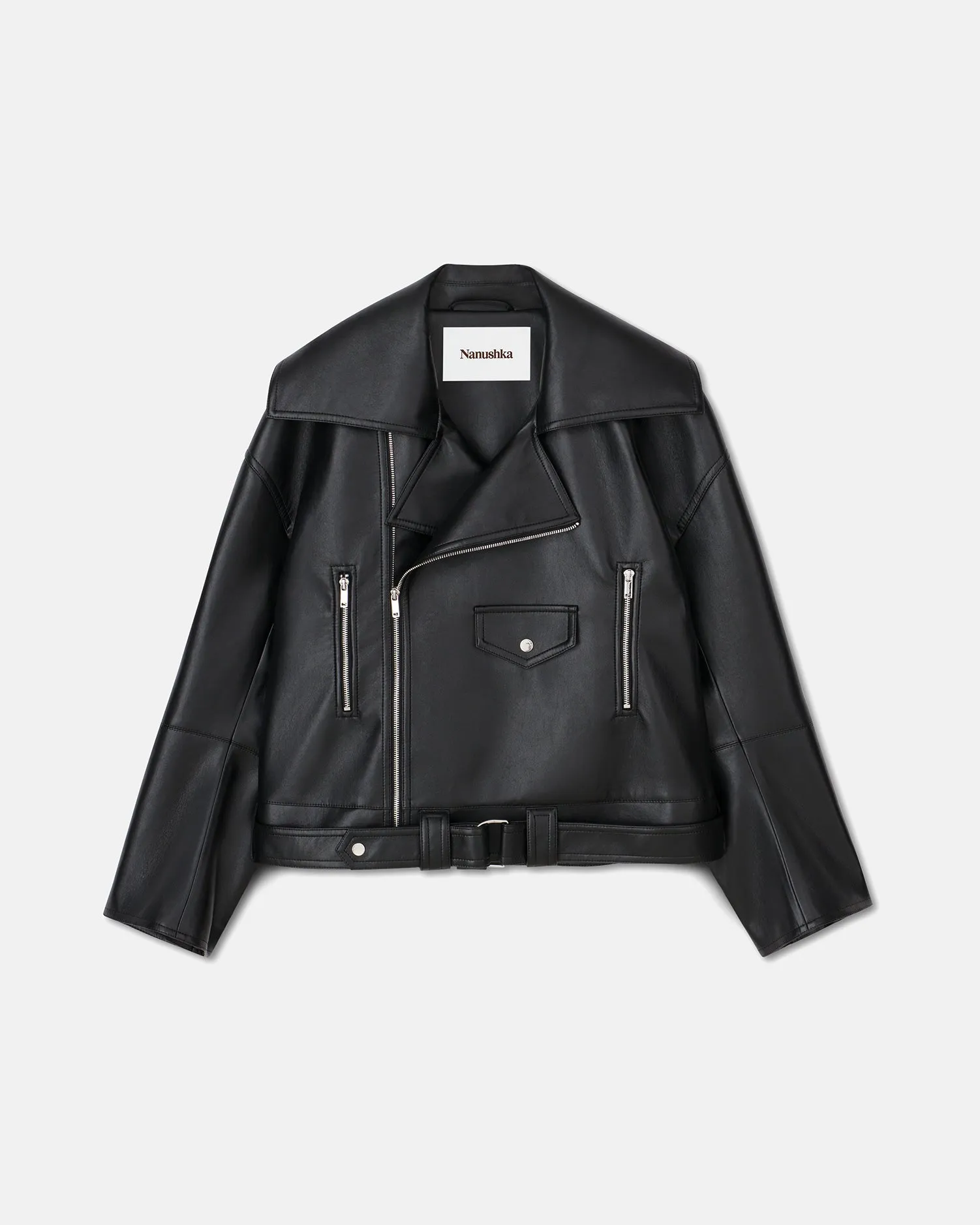 Berti - Regenerated Leather Jacket - Black