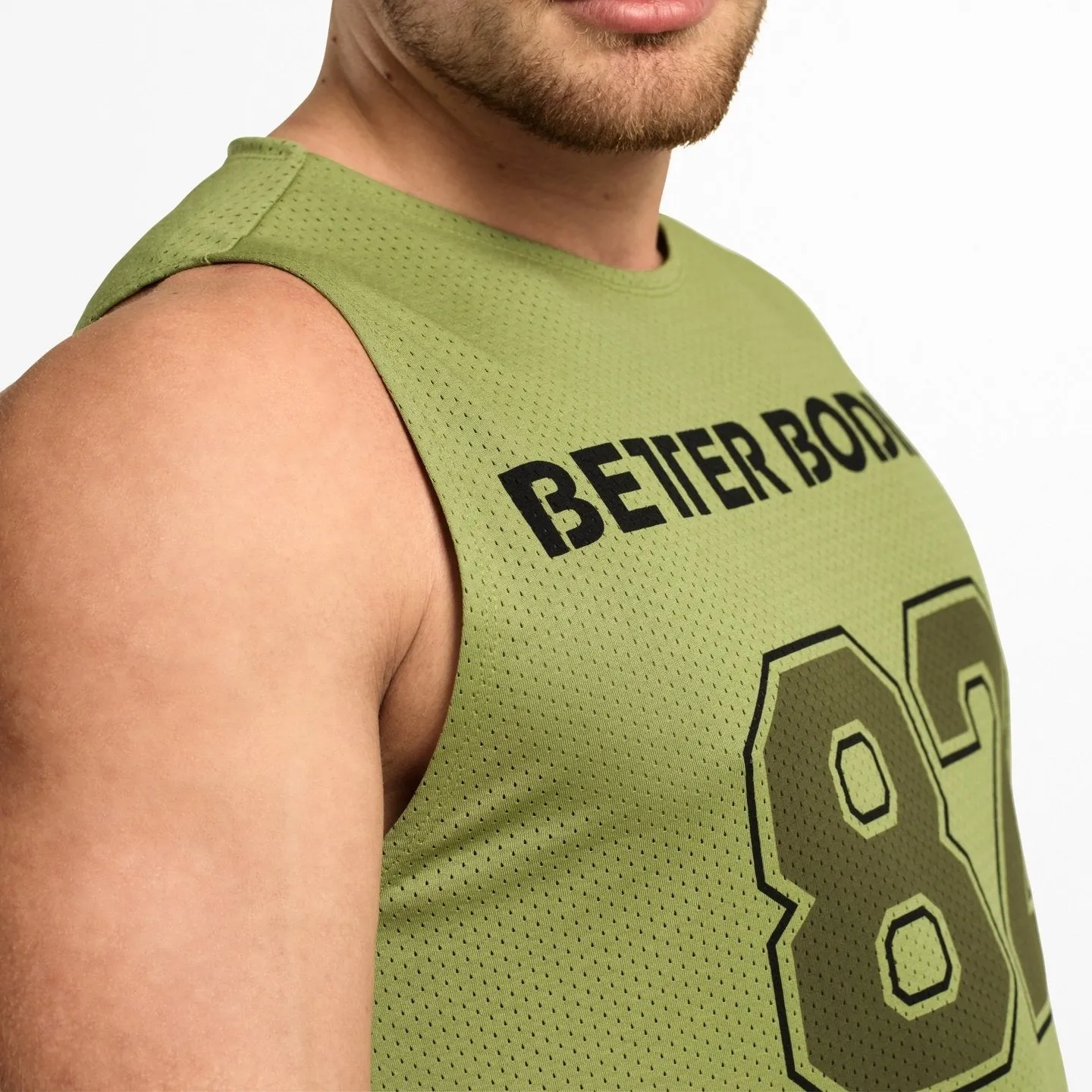 Better Bodies Fulton Mesh Tank - Light Khaki