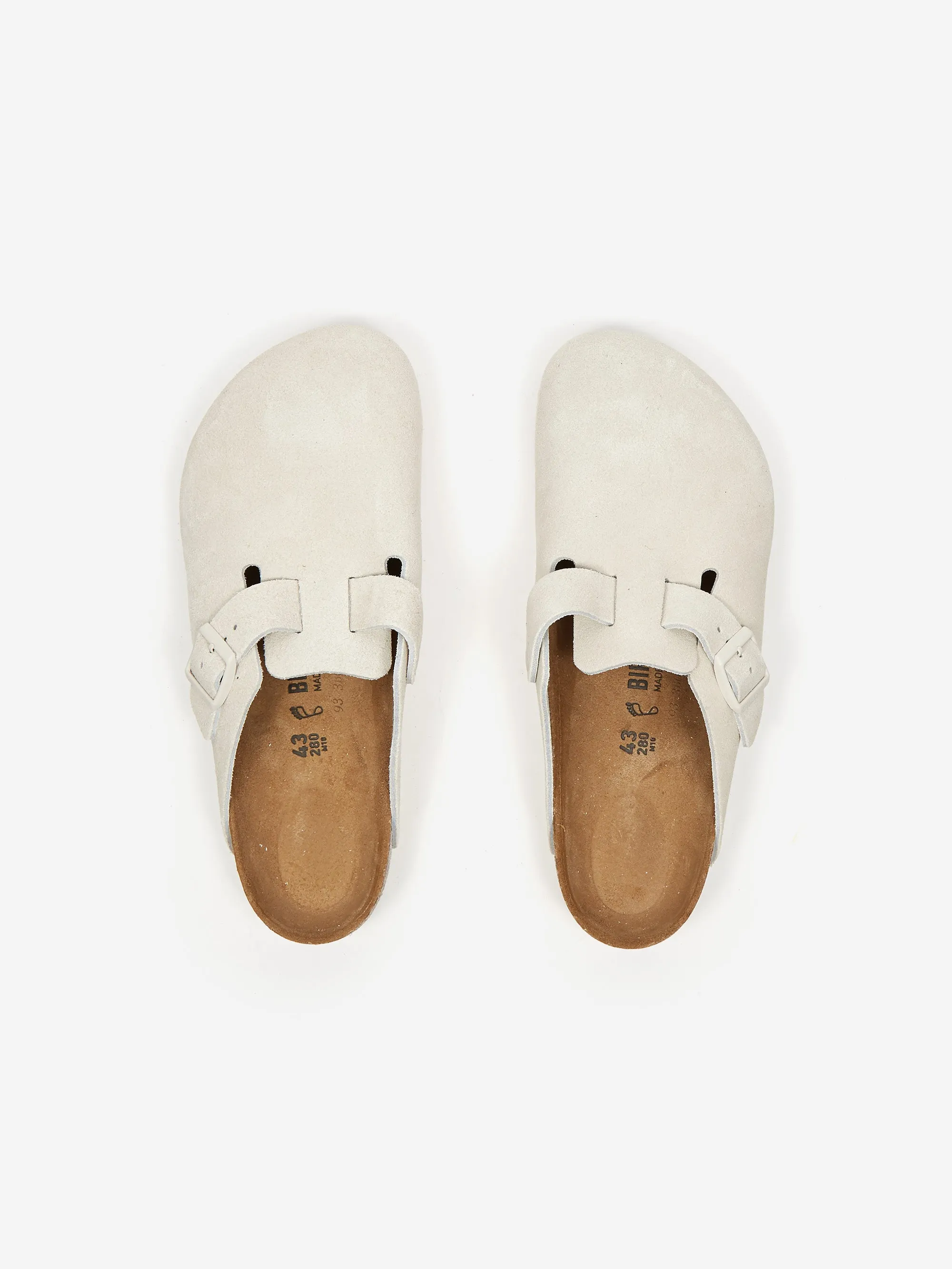 Birkenstock Boston Suede - Antique White