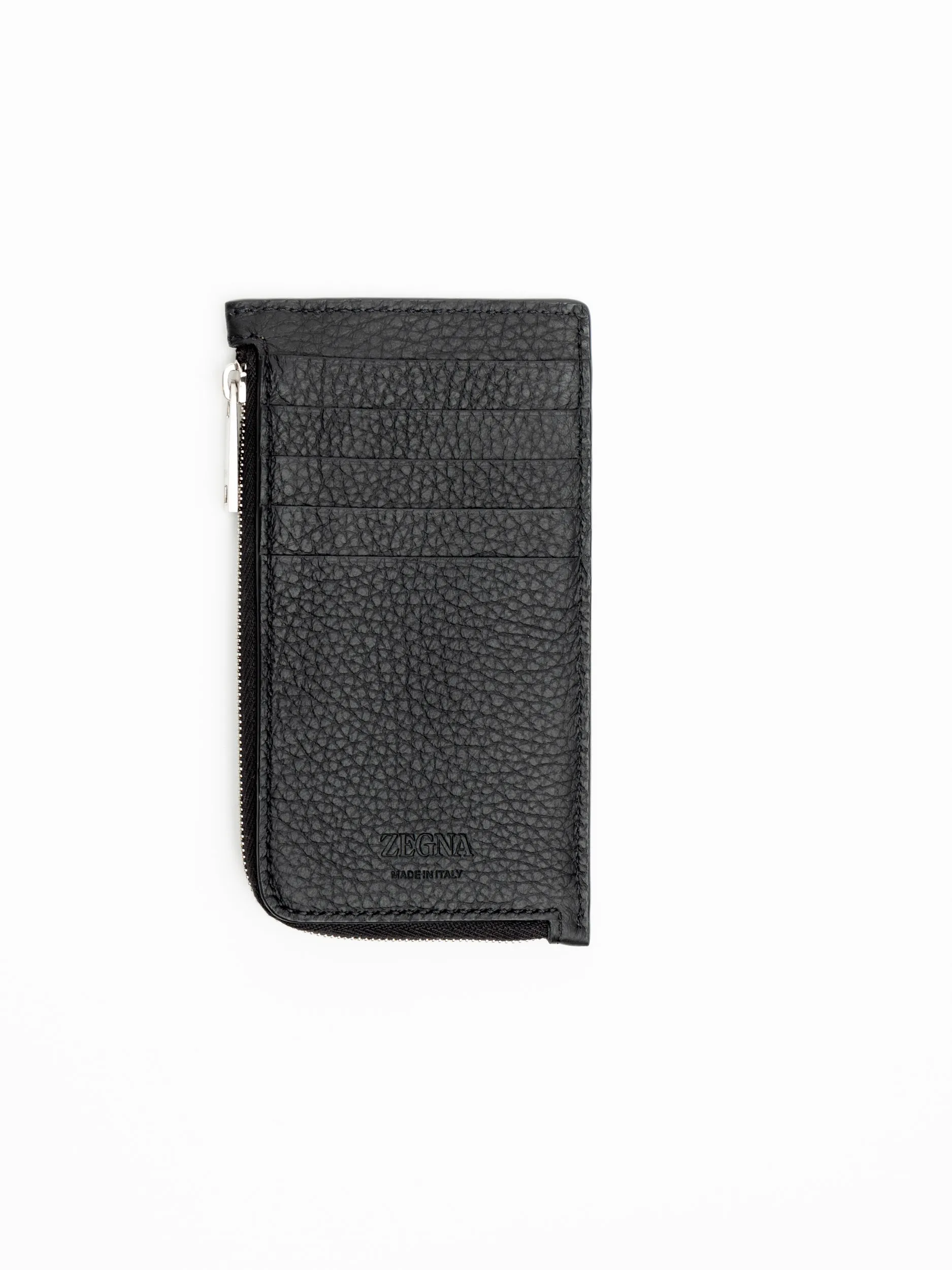 Black Leather Zip Cardcase