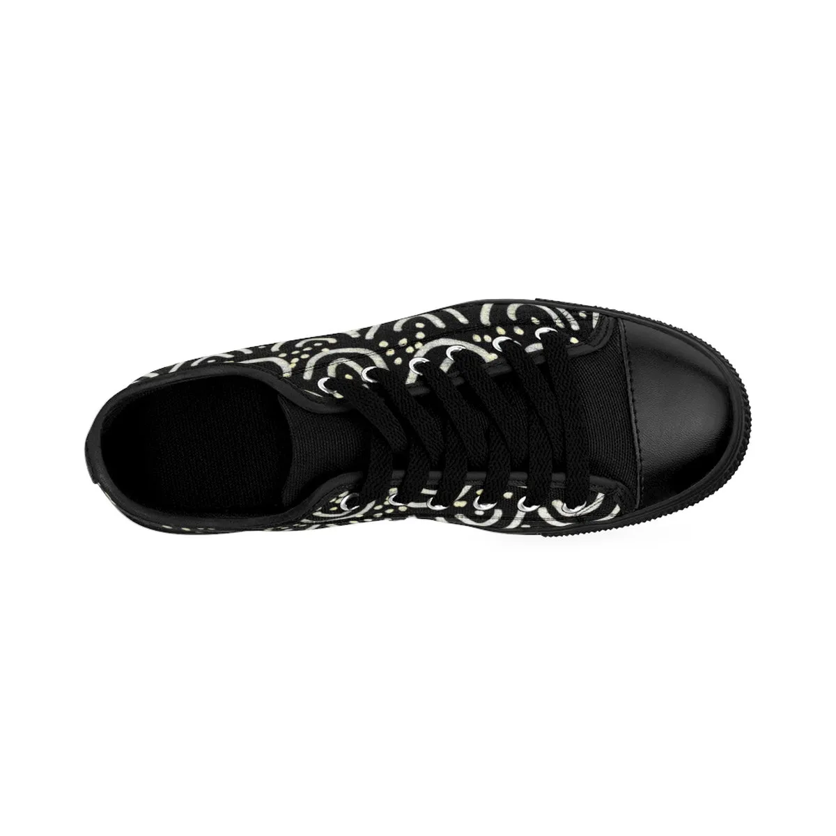 Black Mermaid Men's Sneakers, Mermaid Scale Print Men's Low Top Tennis Running Shoes