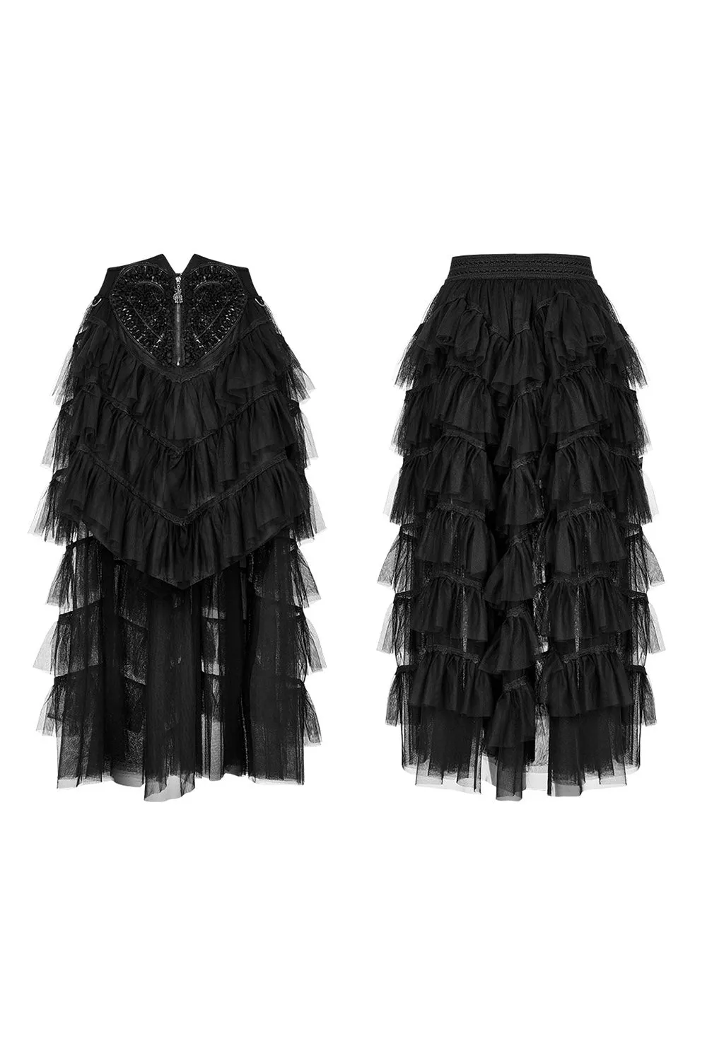 Black Tea Party Tulle Skirt [BLACK]