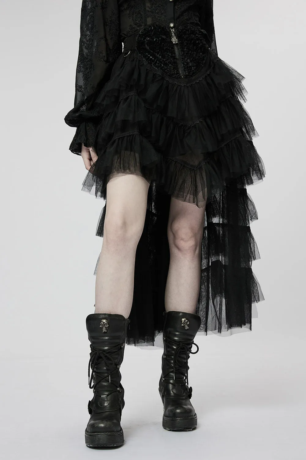 Black Tea Party Tulle Skirt [BLACK]