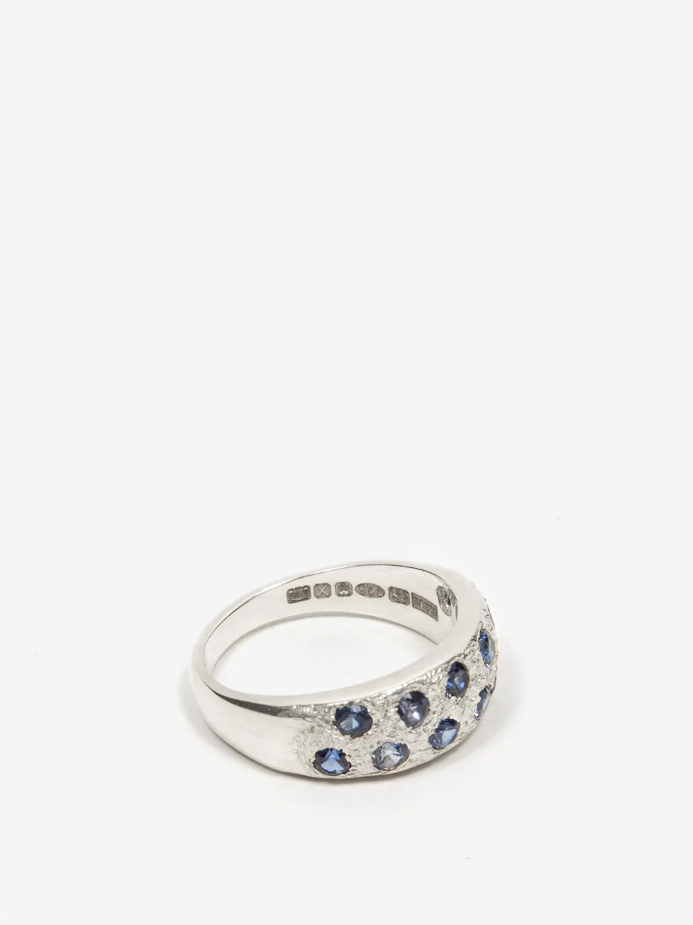 Bleue Burnham Mini Riviera Ring - Silver/Blue