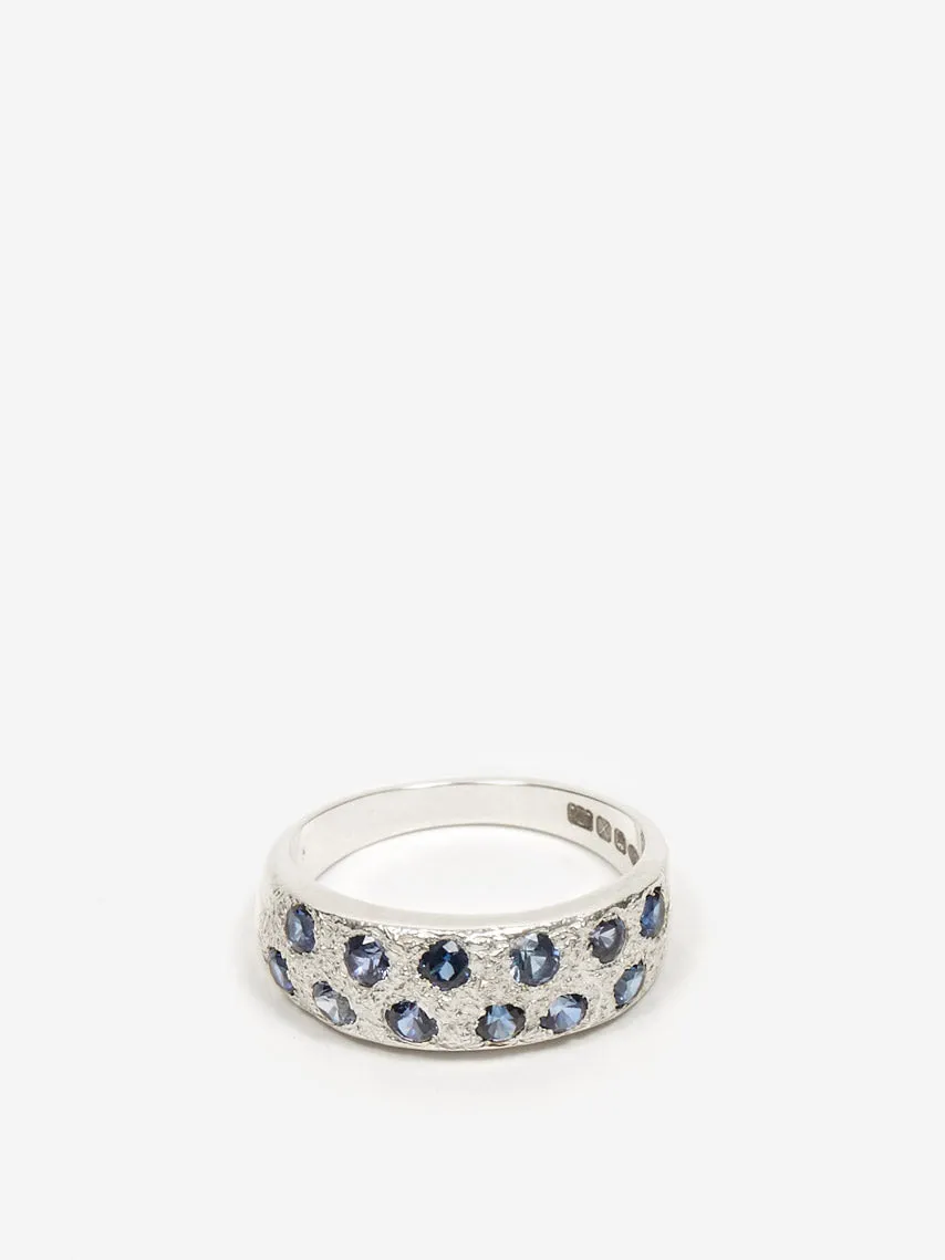 Bleue Burnham Mini Riviera Ring - Silver/Blue