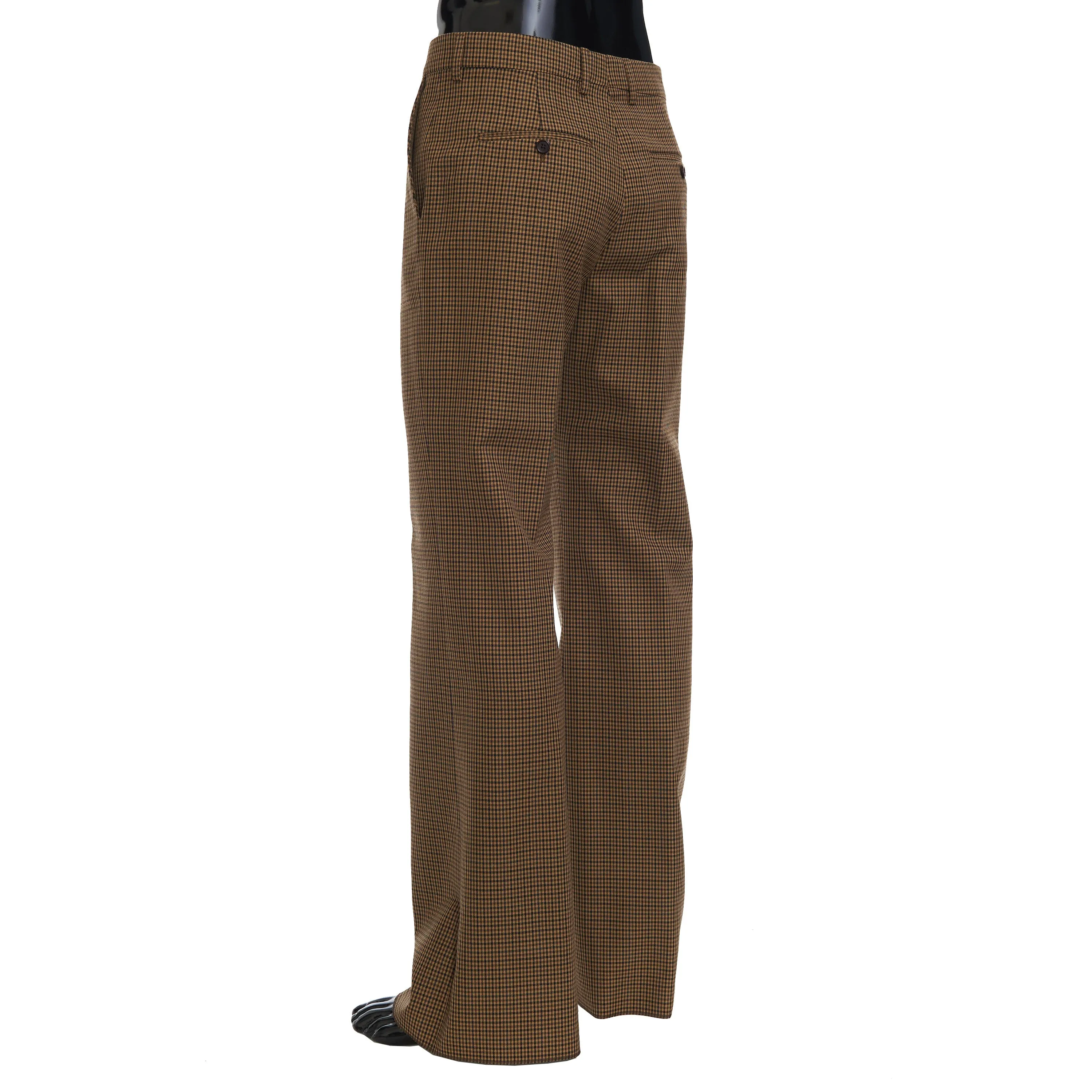 Bootcut Pants In Brown Checked Wool