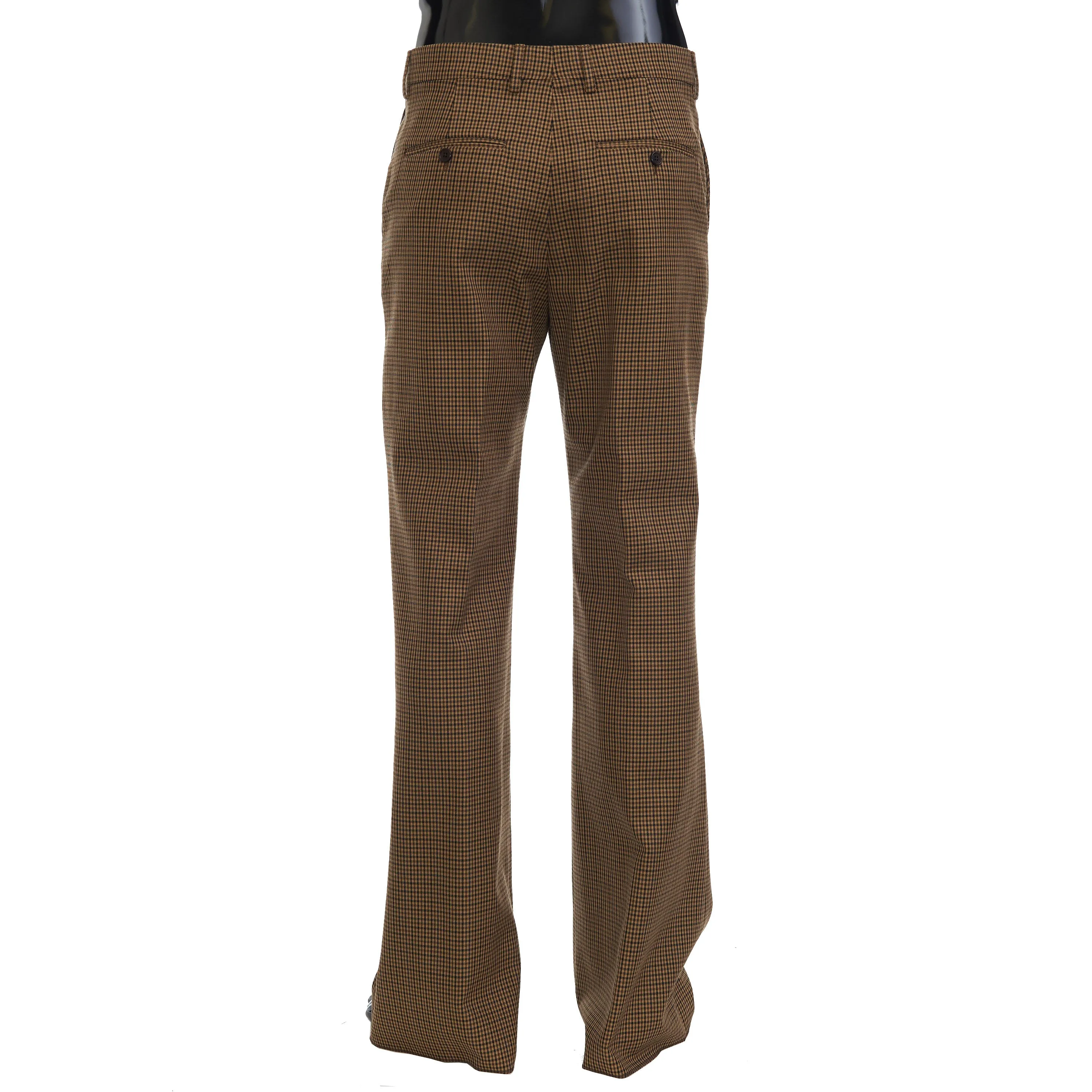 Bootcut Pants In Brown Checked Wool