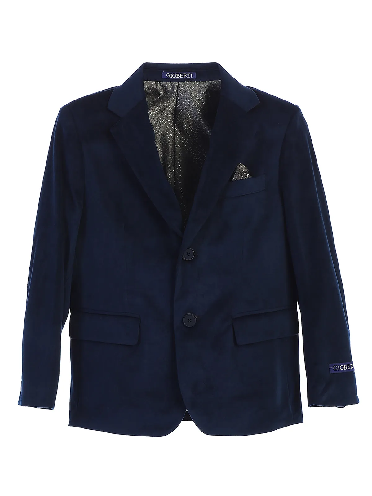 Boy's Velvet Blazer w/ Solid Button