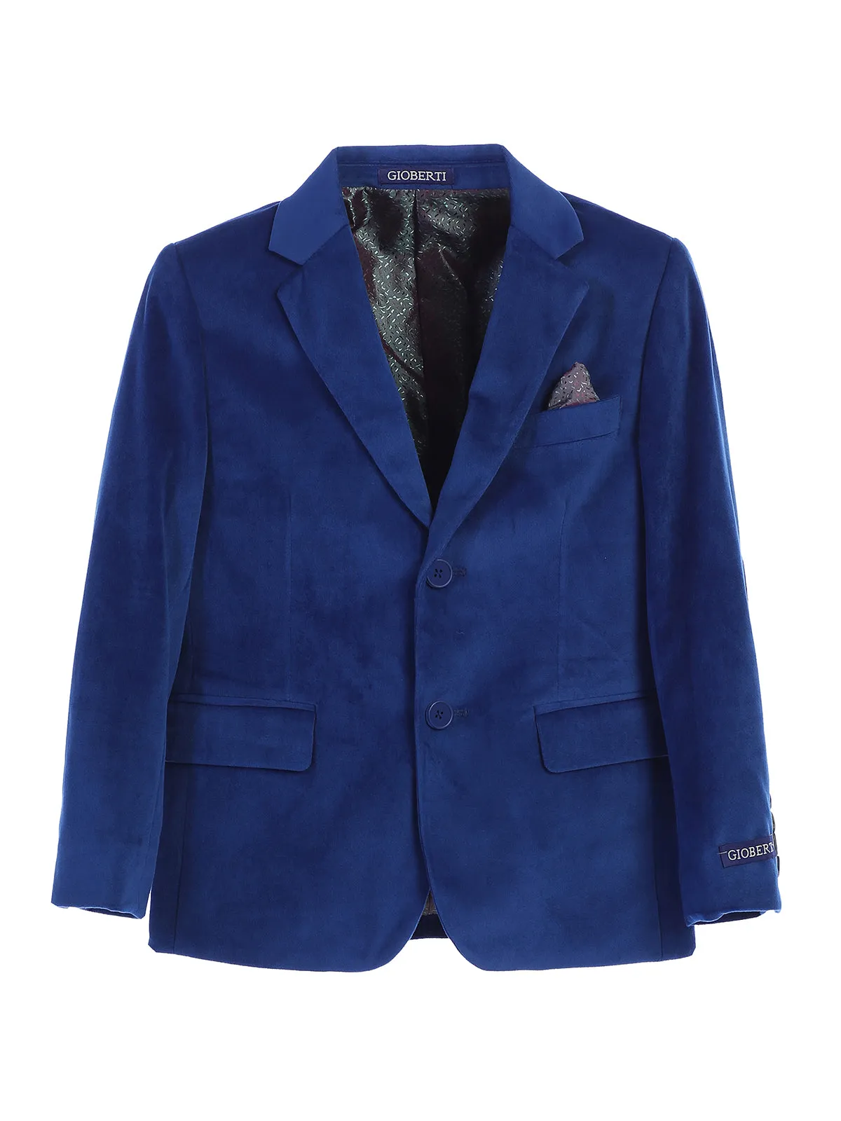 Boy's Velvet Blazer w/ Solid Button