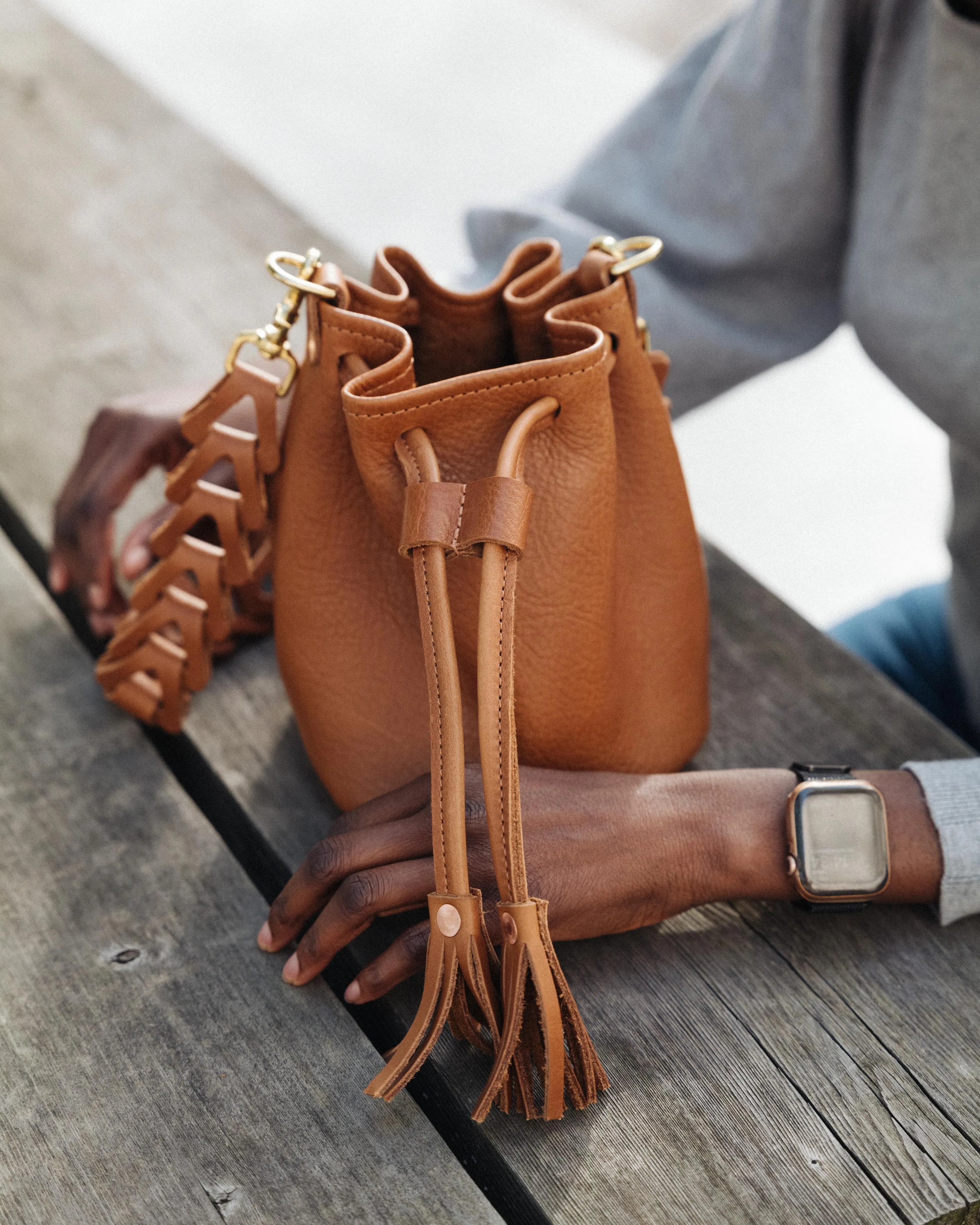 Brown Kodiak Mini Bucket Bag