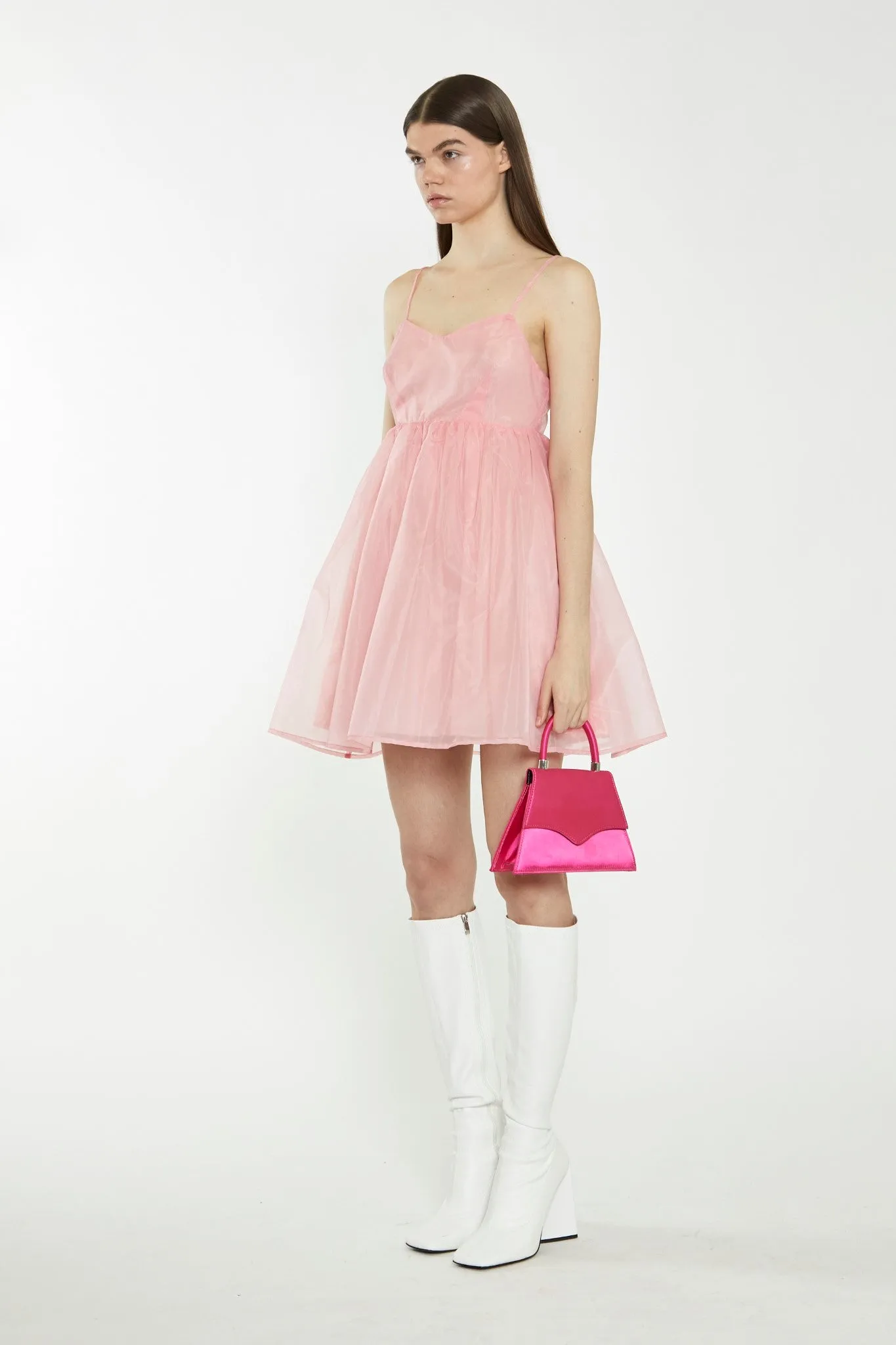 Bubblegum Pink Babydoll Mini Dress