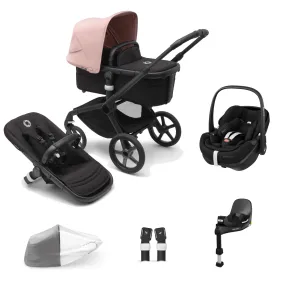 Bugaboo Fox 5, Pebble 360 PRO and Base Travel System - Black/Midnight Black/Morning Pink