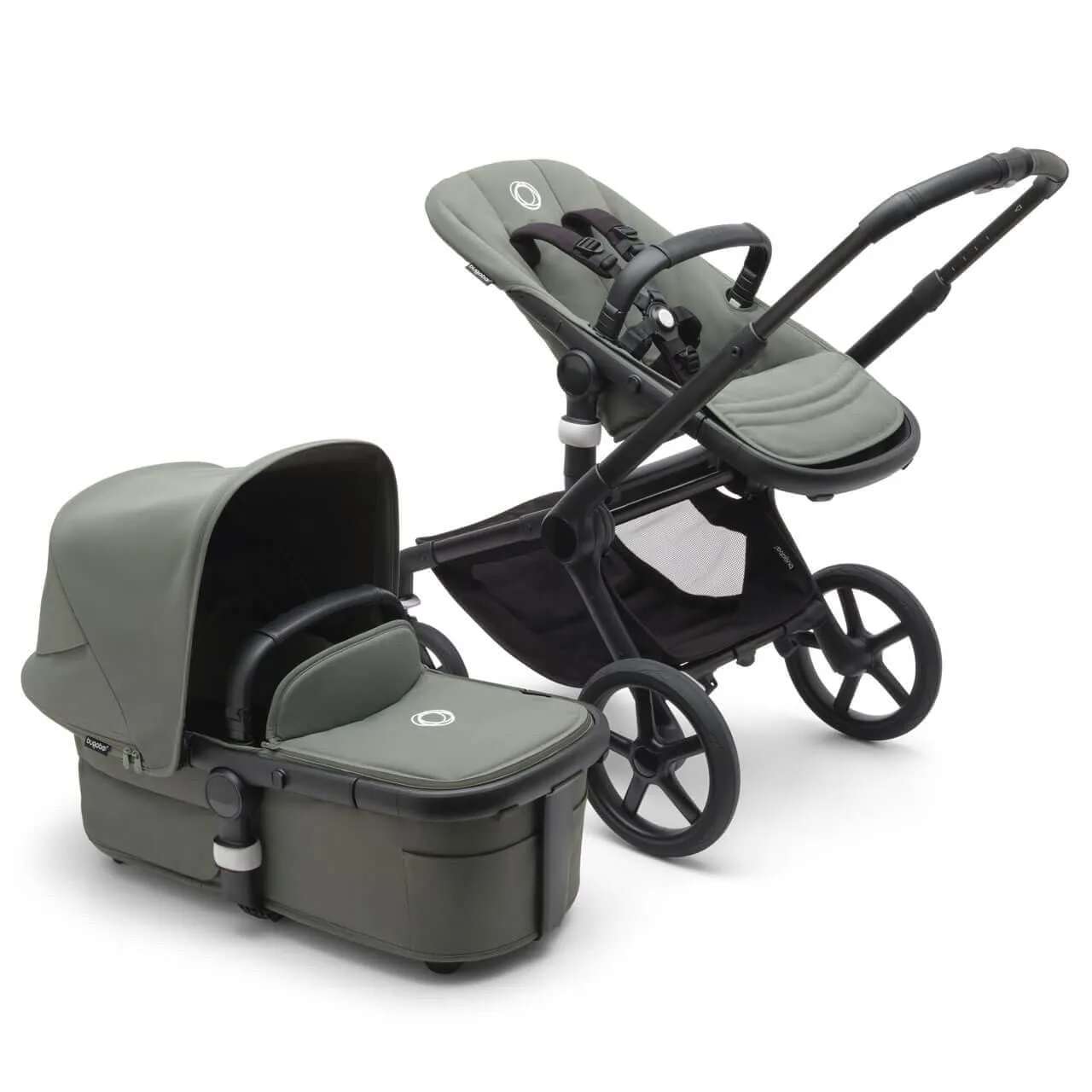 Bugaboo Fox 5, Pebble 360 PRO Ultimate Travel System - Black/Forest Green/Forest Green