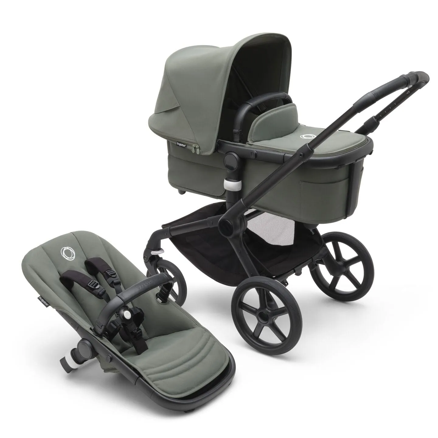 Bugaboo Fox 5, Pebble 360 PRO Ultimate Travel System - Black/Forest Green/Forest Green