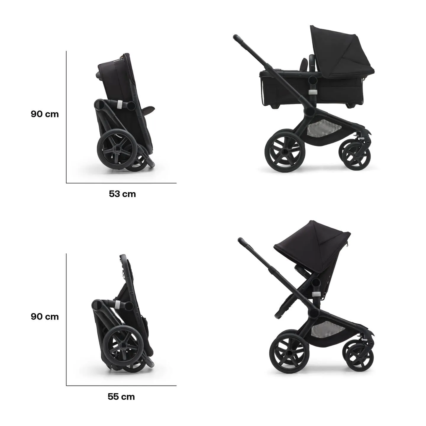 Bugaboo Fox 5, Pebble 360 PRO Ultimate Travel System - Black/Midnight Black/Midnight Black