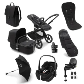 Bugaboo Fox 5, Pebble 360 PRO Ultimate Travel System - Black/Midnight Black/Midnight Black