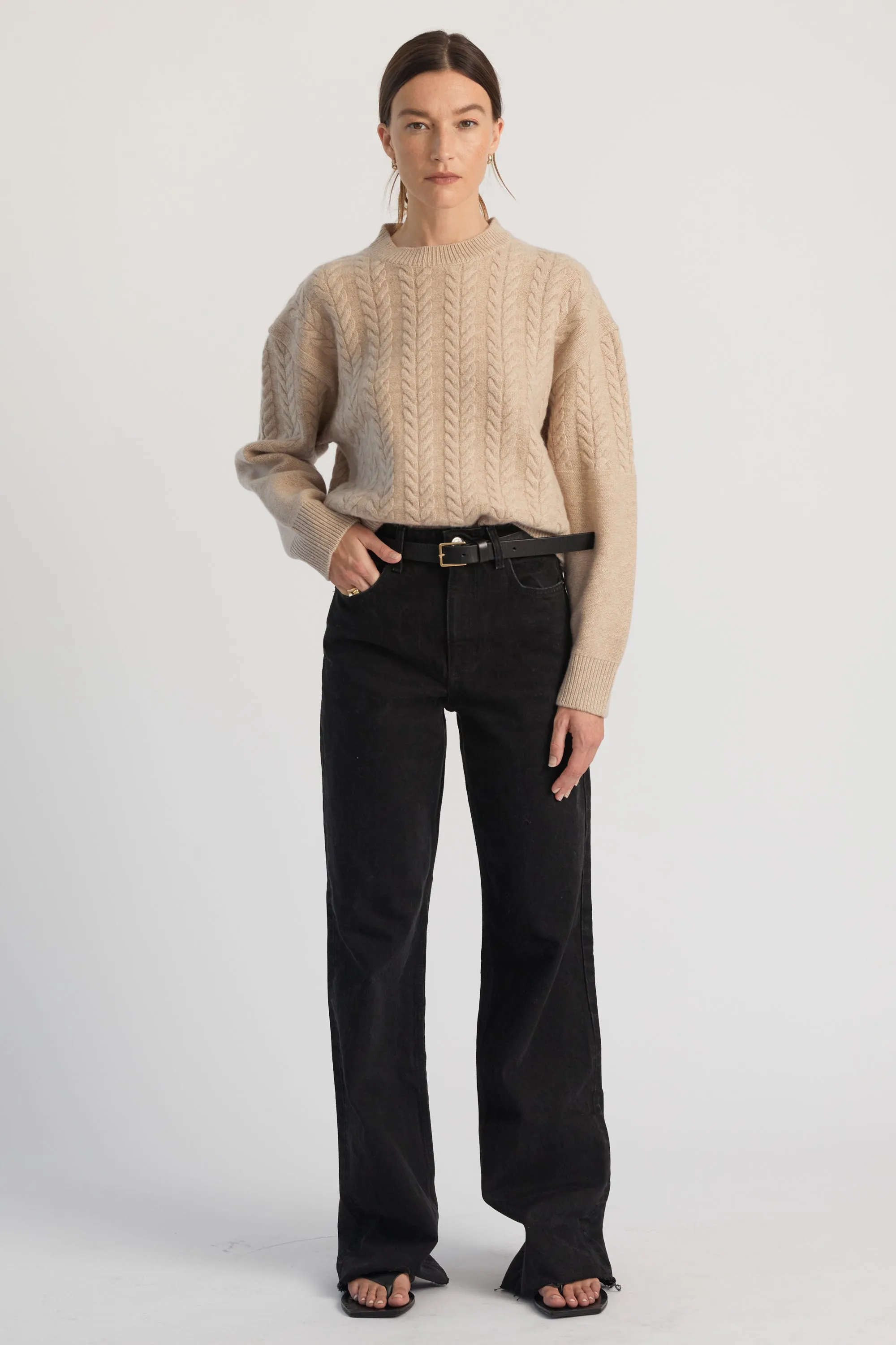 Cable Knit Crewneck Sweater