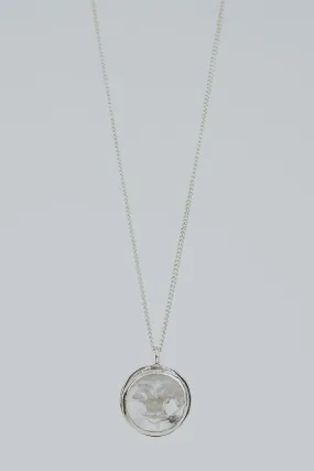 Carved Moon Face Necklace - Moonstone