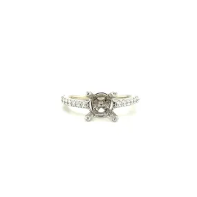 Cathedral Ring Setting with Twenty Side Diamonds in 14K White Gold