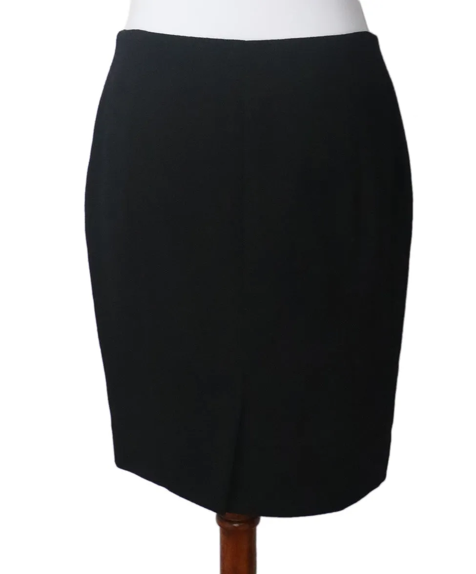 Chanel Black Wool Skirt sz 8