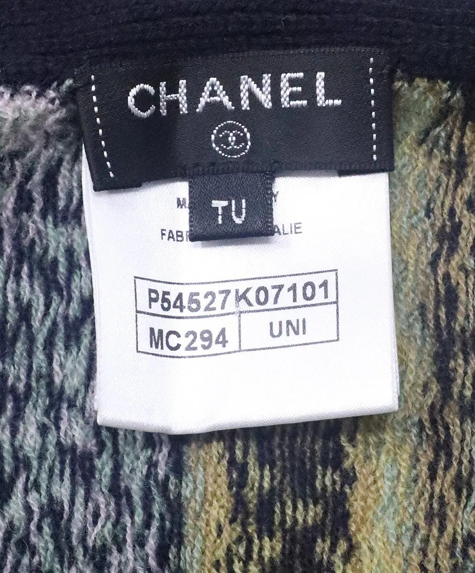 Chanel Fall 2016 Multicolor Print Cashmere Scarf