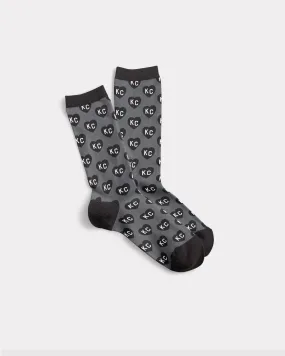 Charlie Hustle Unisex Black & Grey KC Heart Socks