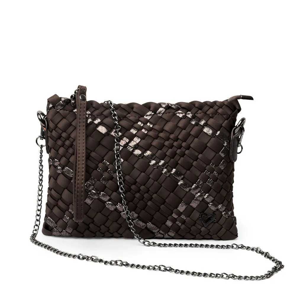 Charlotte Woven Crossbody - Espresso & Bronze