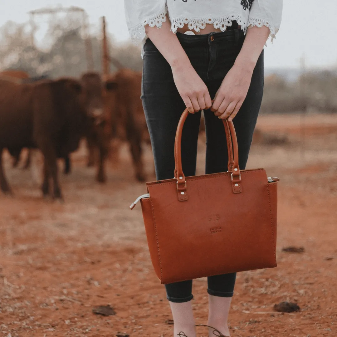 Classic Naomi Leather Handbag - Hazelnut Brown