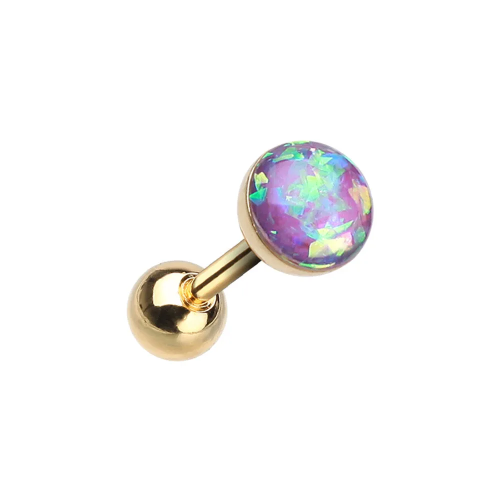 Classic Opal Stud Body Jewellery in Gold. Labret, Monroe, Tragus and Cartilage Earrings.