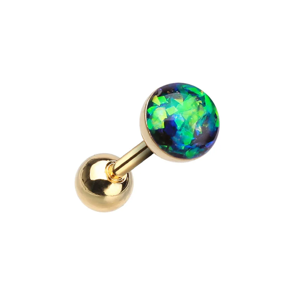 Classic Opal Stud Body Jewellery in Gold. Labret, Monroe, Tragus and Cartilage Earrings.