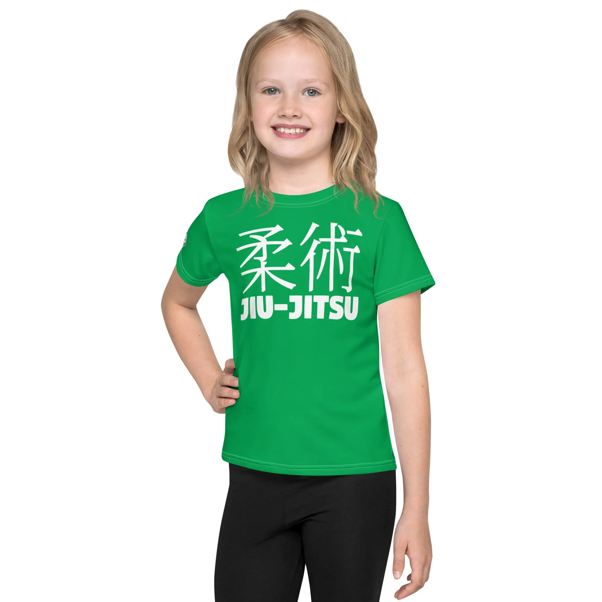 Comfortable Mobility: Girl's Short Sleeve Classic Jiu-Jitsu Rash Guard - Jade