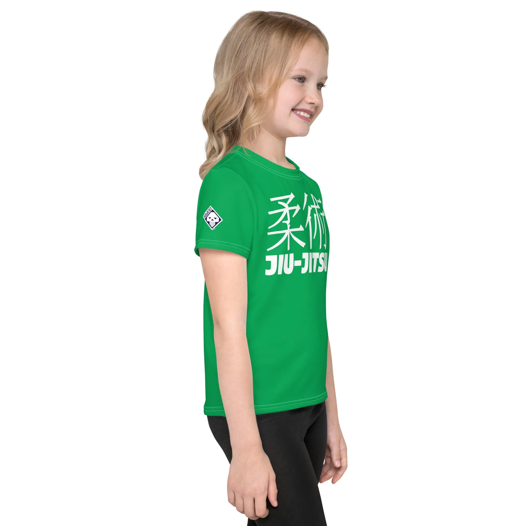 Comfortable Mobility: Girl's Short Sleeve Classic Jiu-Jitsu Rash Guard - Jade