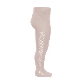 Condor Tights - Side Openwork Lace in Old Rose