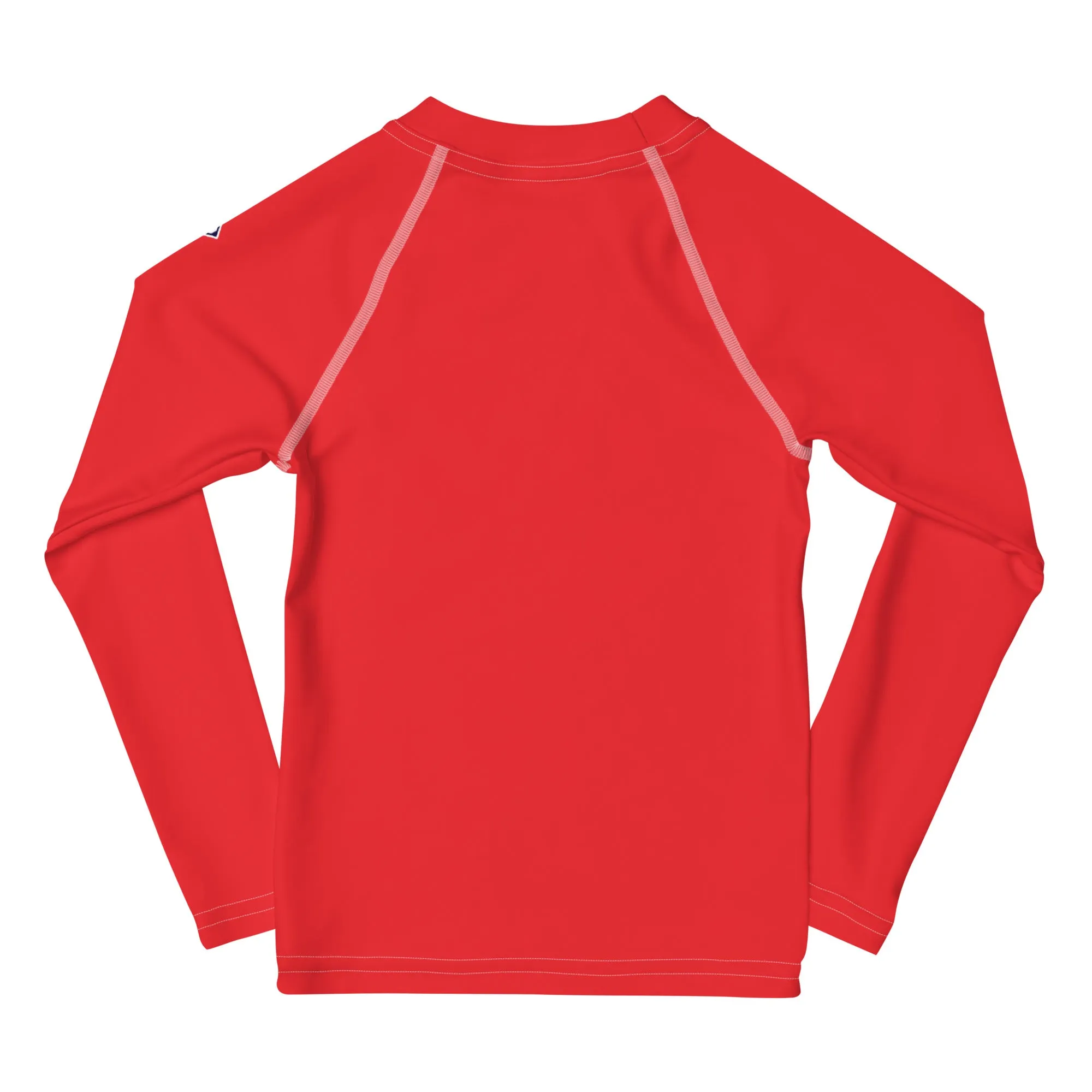 Cool and Covered: Boys' Long Sleeve Solid Color Rash Guards - Scarlet