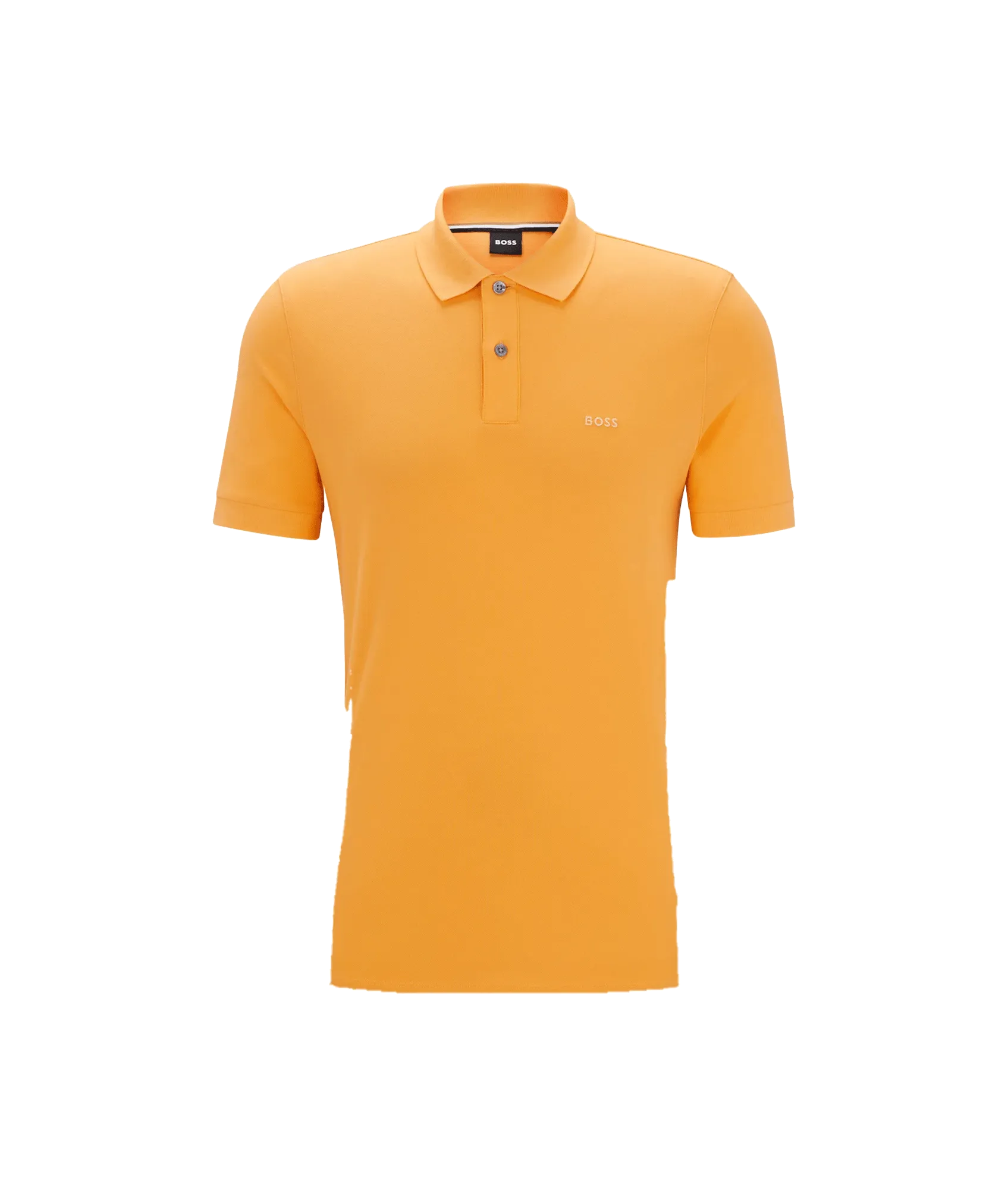 Cotton Polo Shirt With Embroidered Logo - Orange