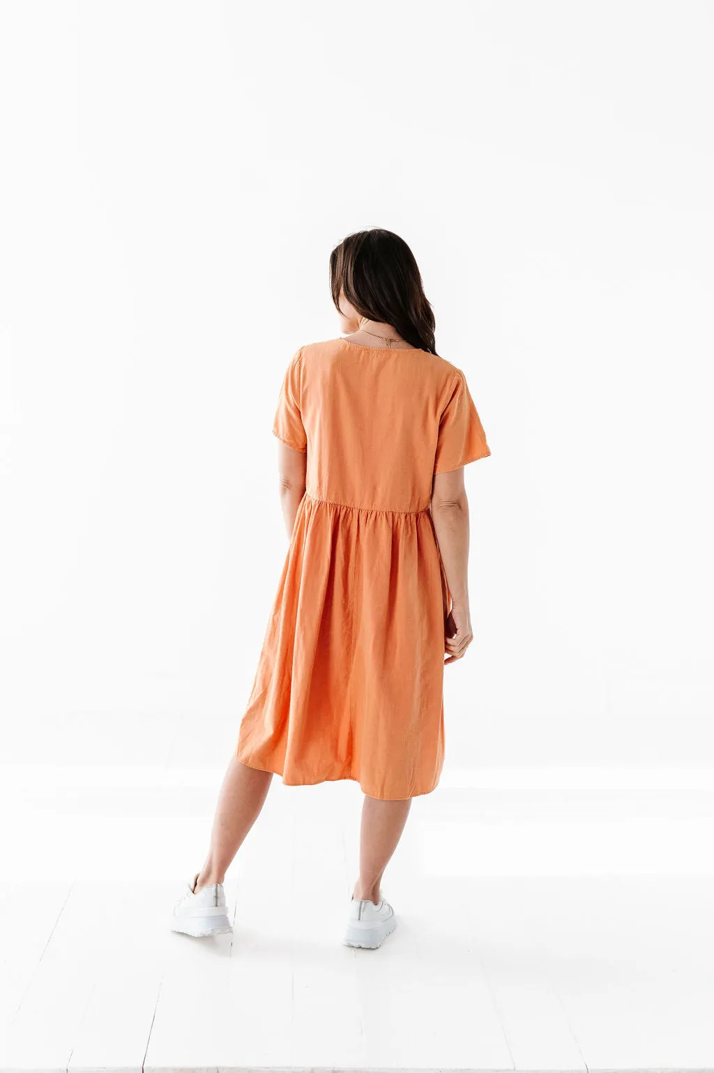 Danica Button Down Dress in Apricot