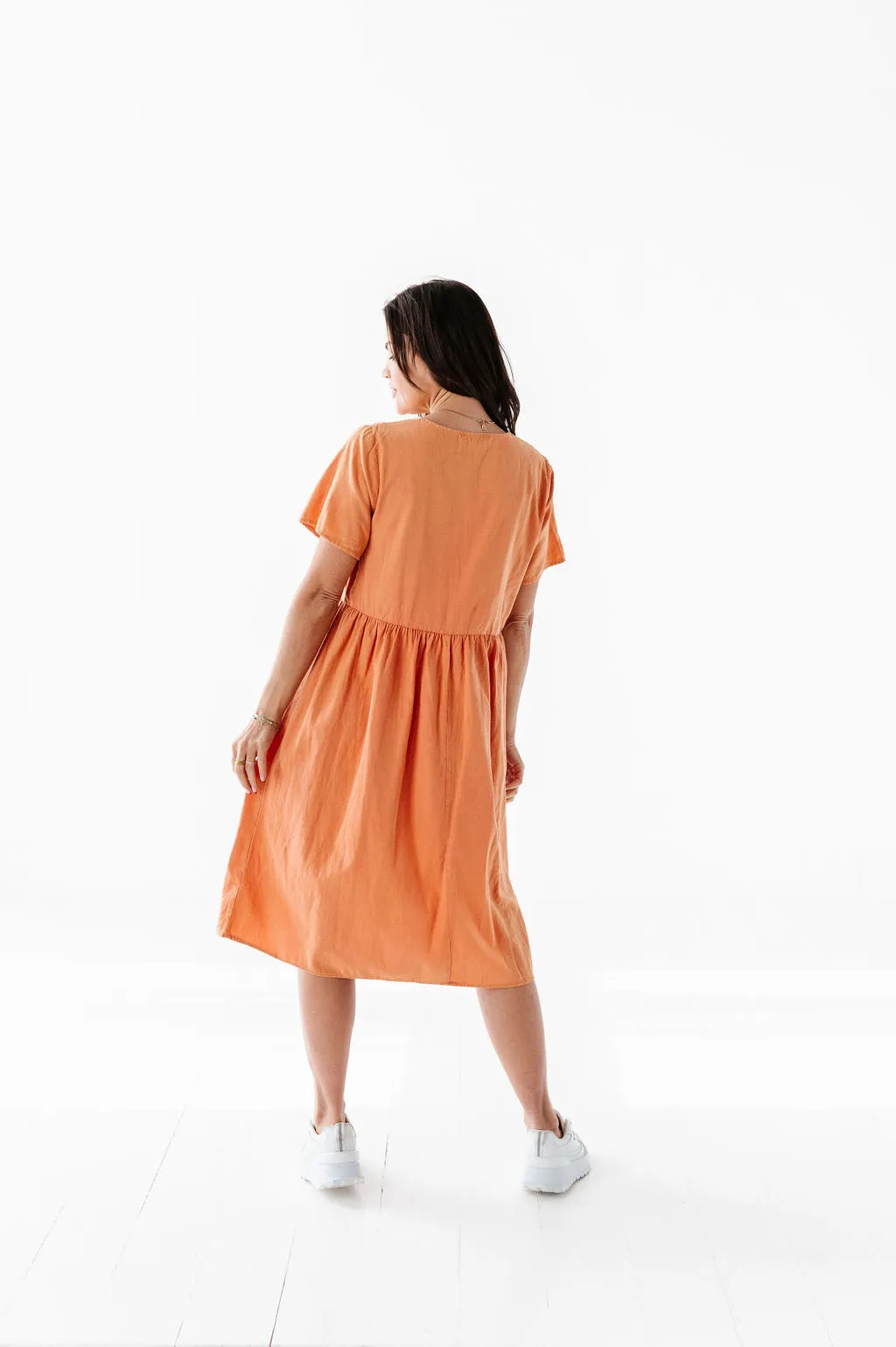 Danica Button Down Dress in Apricot