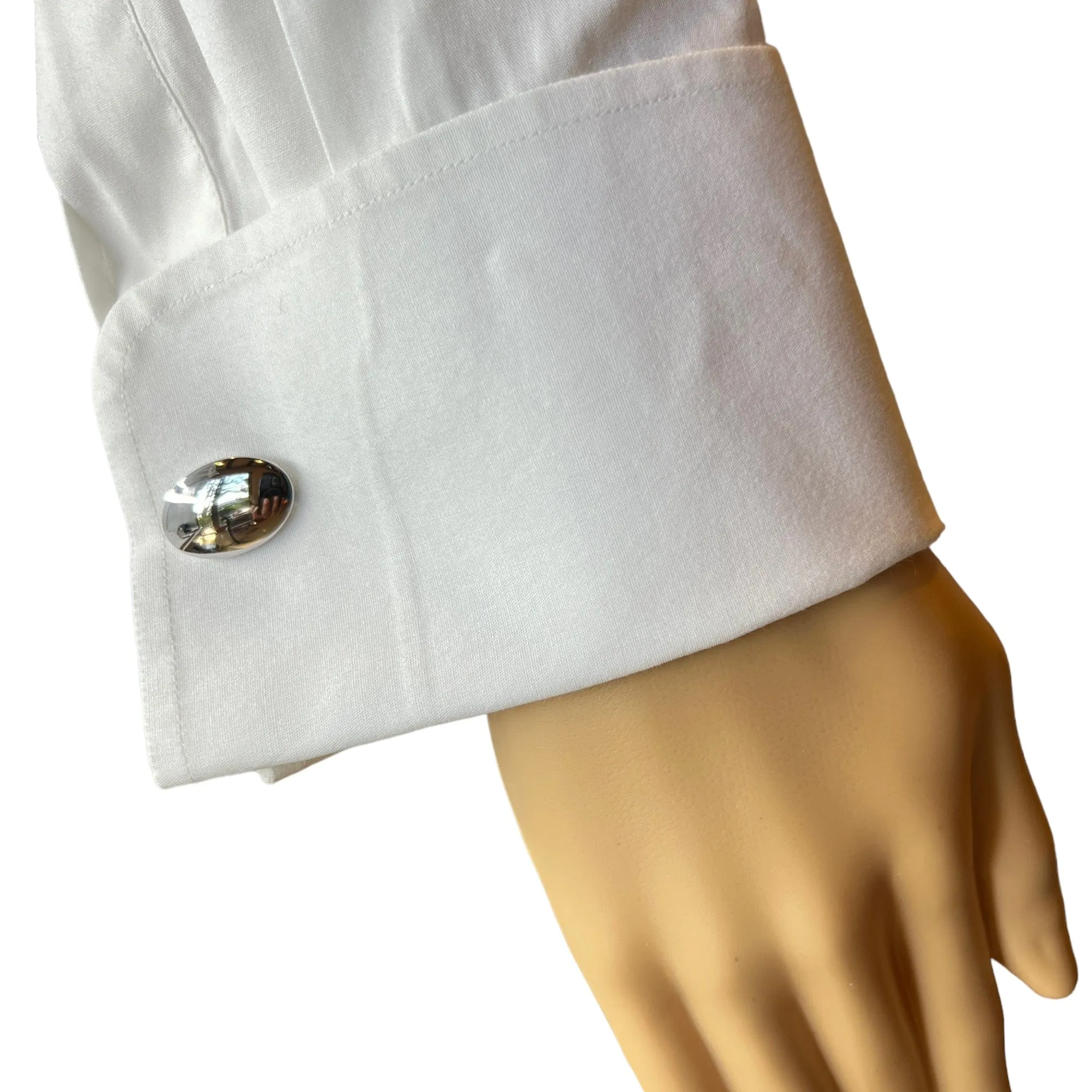 DAVID DONAHUE Sterling Oval Cufflinks - Silver