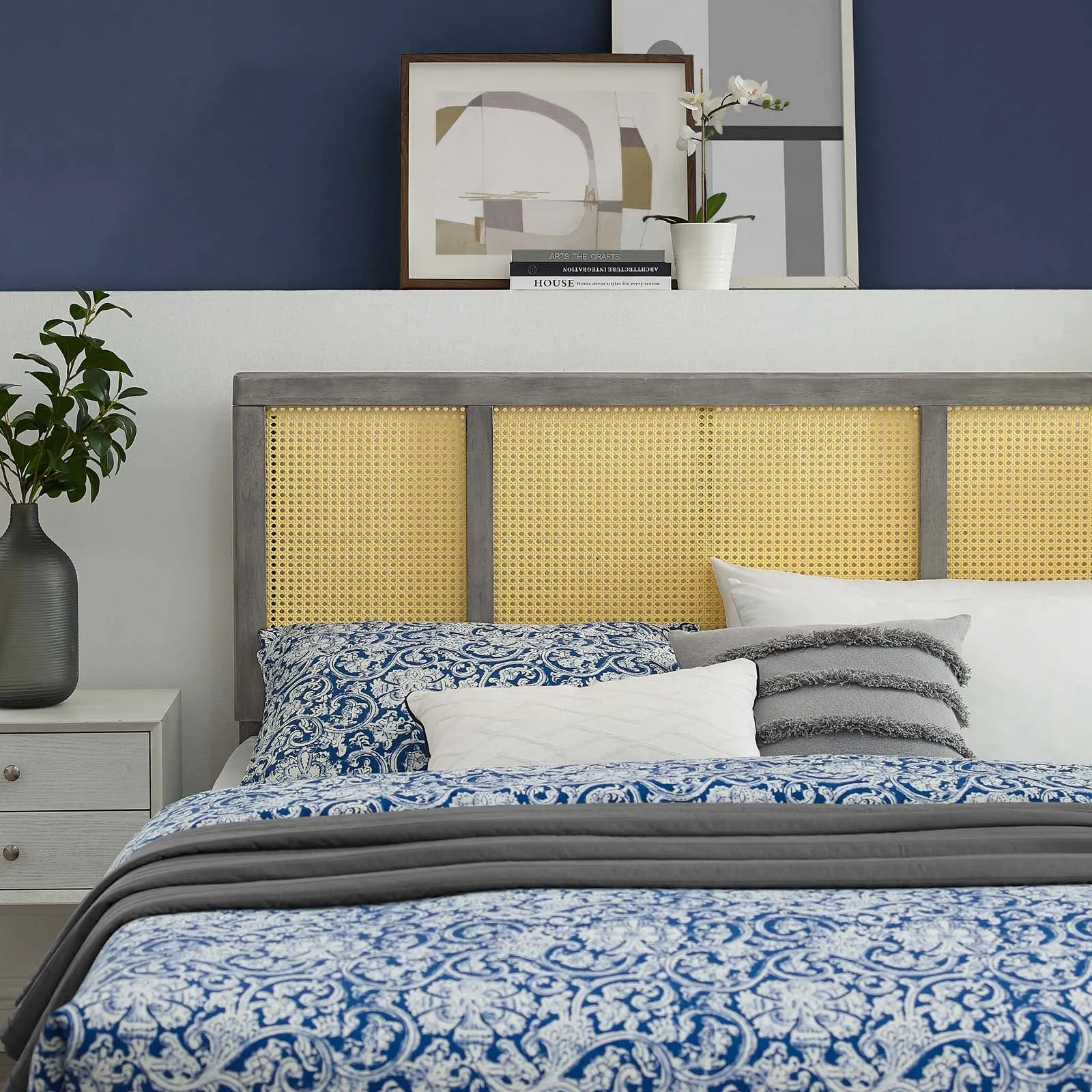 Delmare Cane Queen Headboard