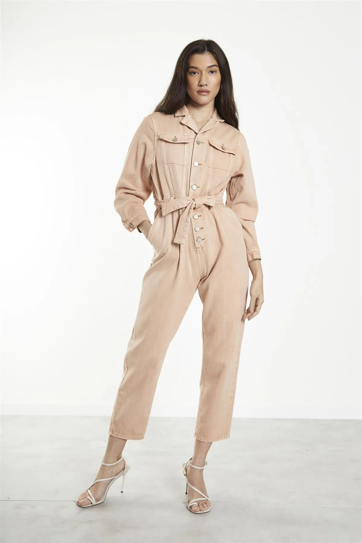 Desert-Bleach Wash Denim-Boilersuit