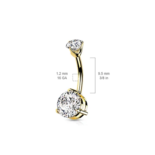 Diamanté Tiered Belly Ring in 14K White Gold