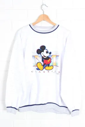 DISNEY Mickey Mouse Classics Embroidered Ringer Sweatshirt USA Made (XL)