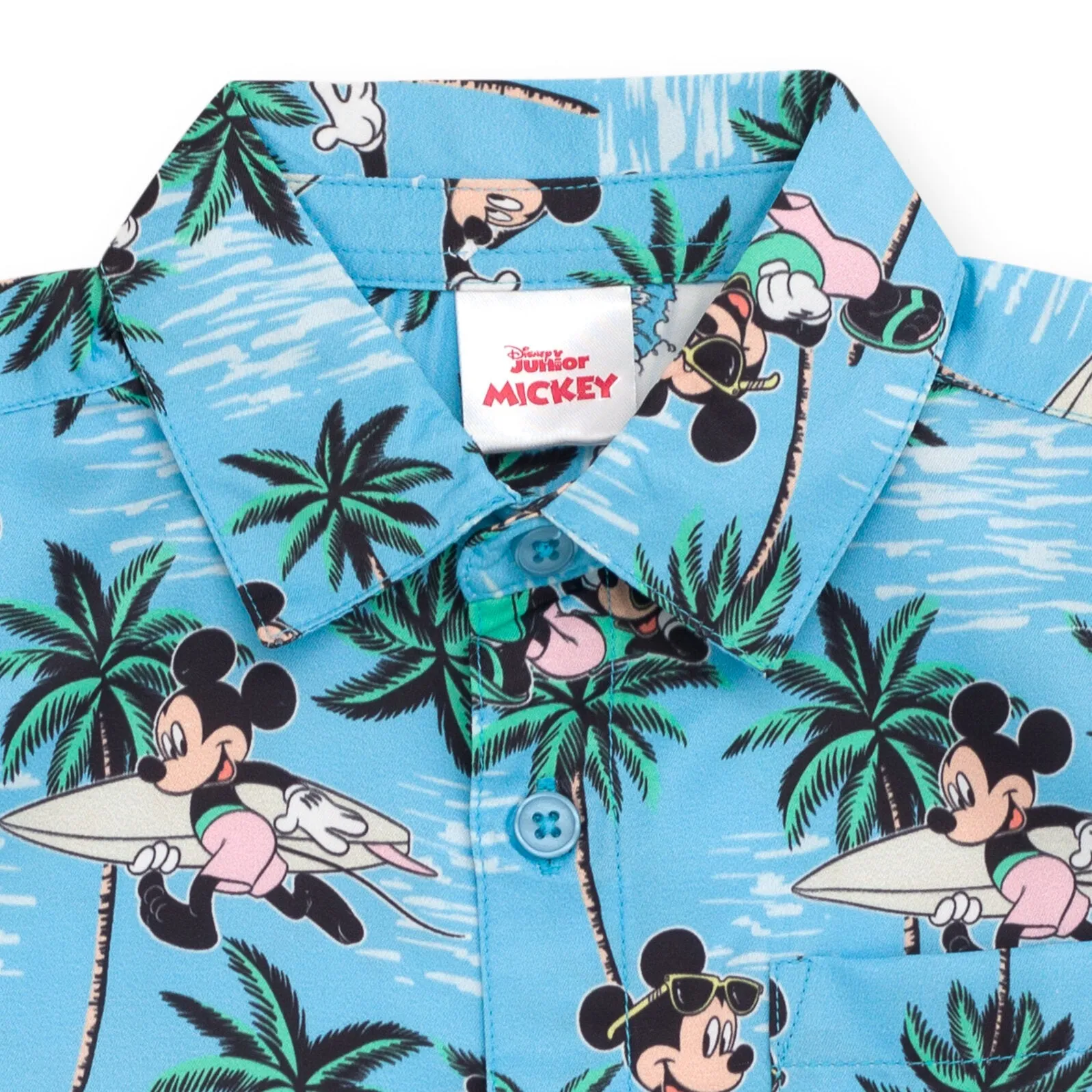 Disney Mickey Mouse Hawaiian Button Down Shirt and Shorts