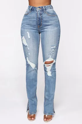 Distressed Slit Jeans