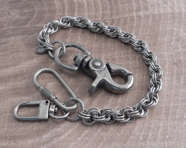 Double Rope Distressed Knight Hack Wallet Chain