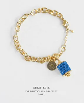 EDEN   ELIE Everyday gold charm bracelet - royal blue