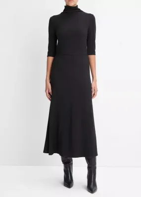 Elbow Sleeve Turtleneck Dress