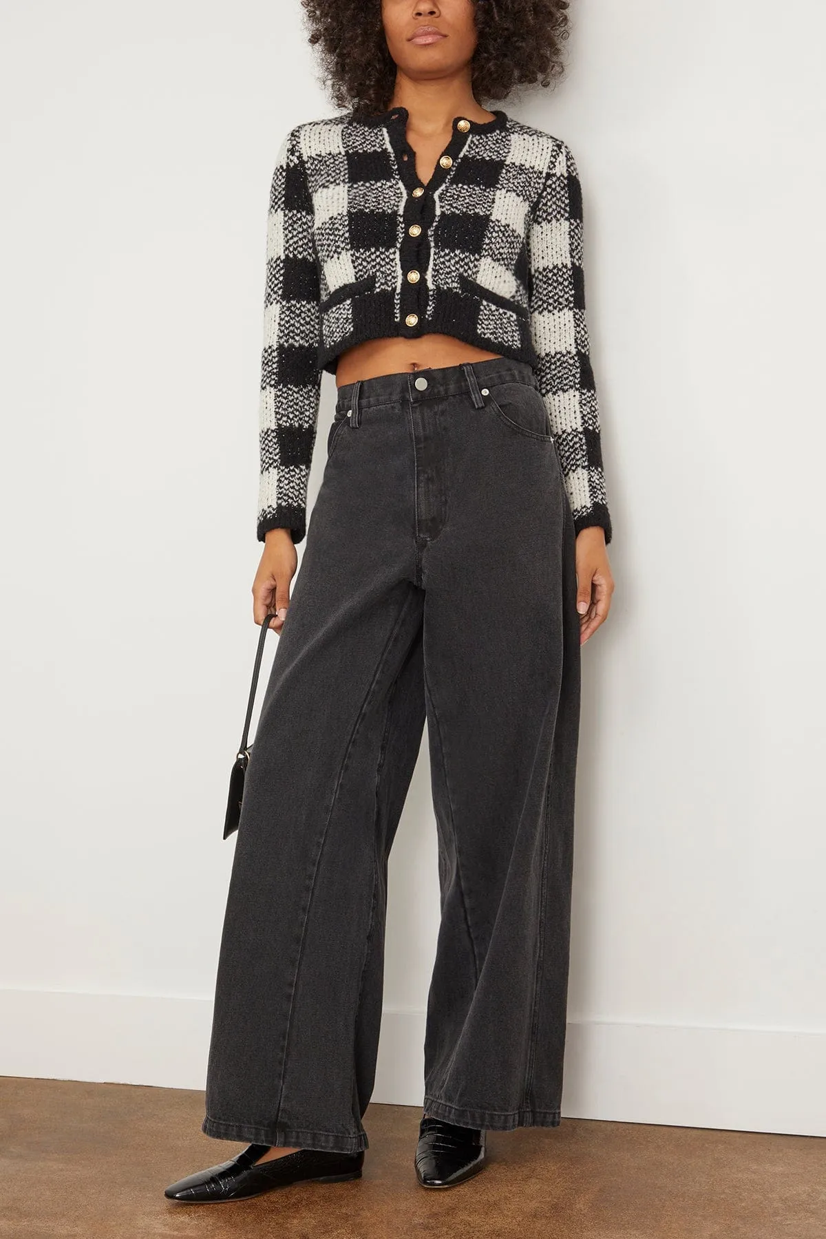 Elena Denim Baggy Pants in Black