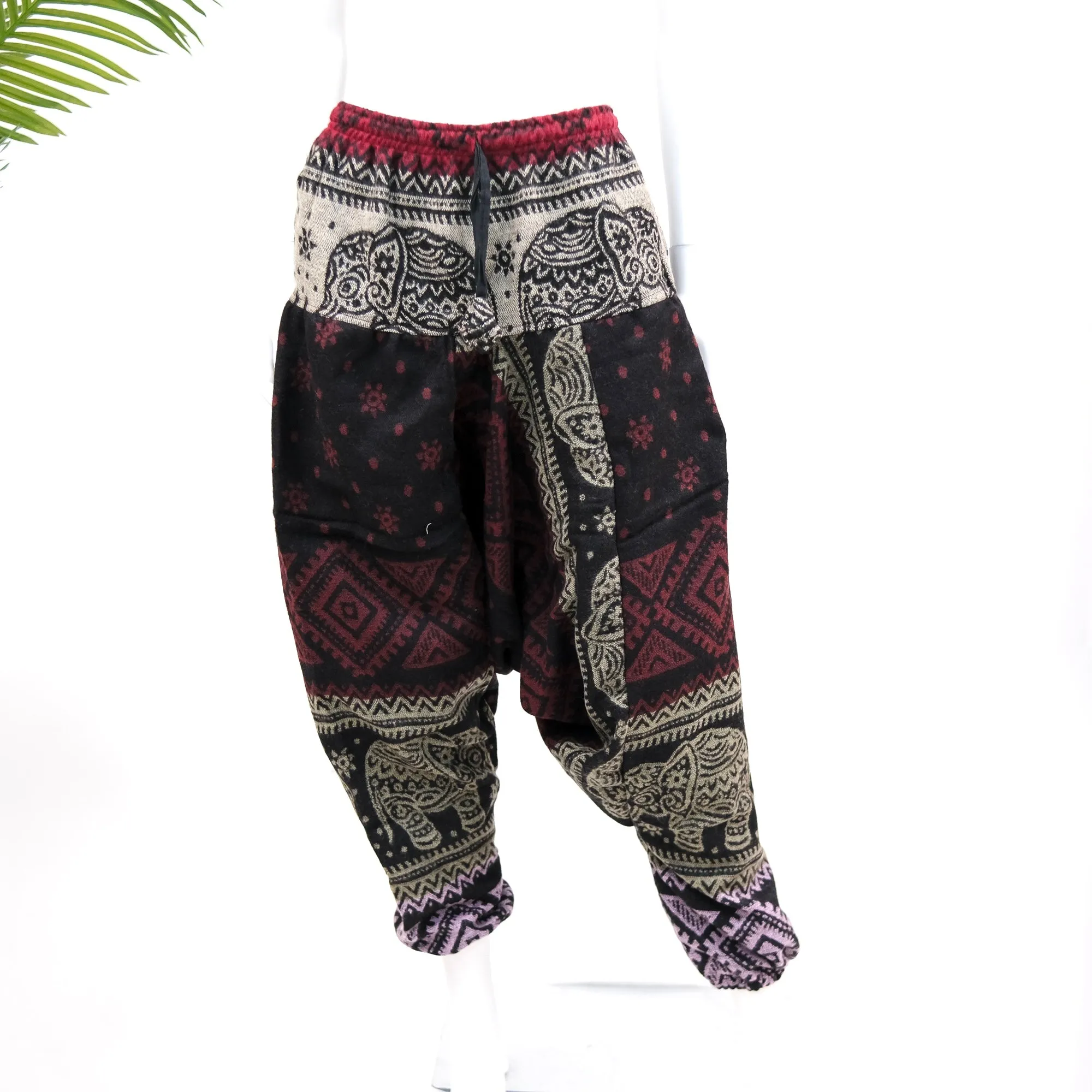 Elephant Print Harem Fall/Winter Pants